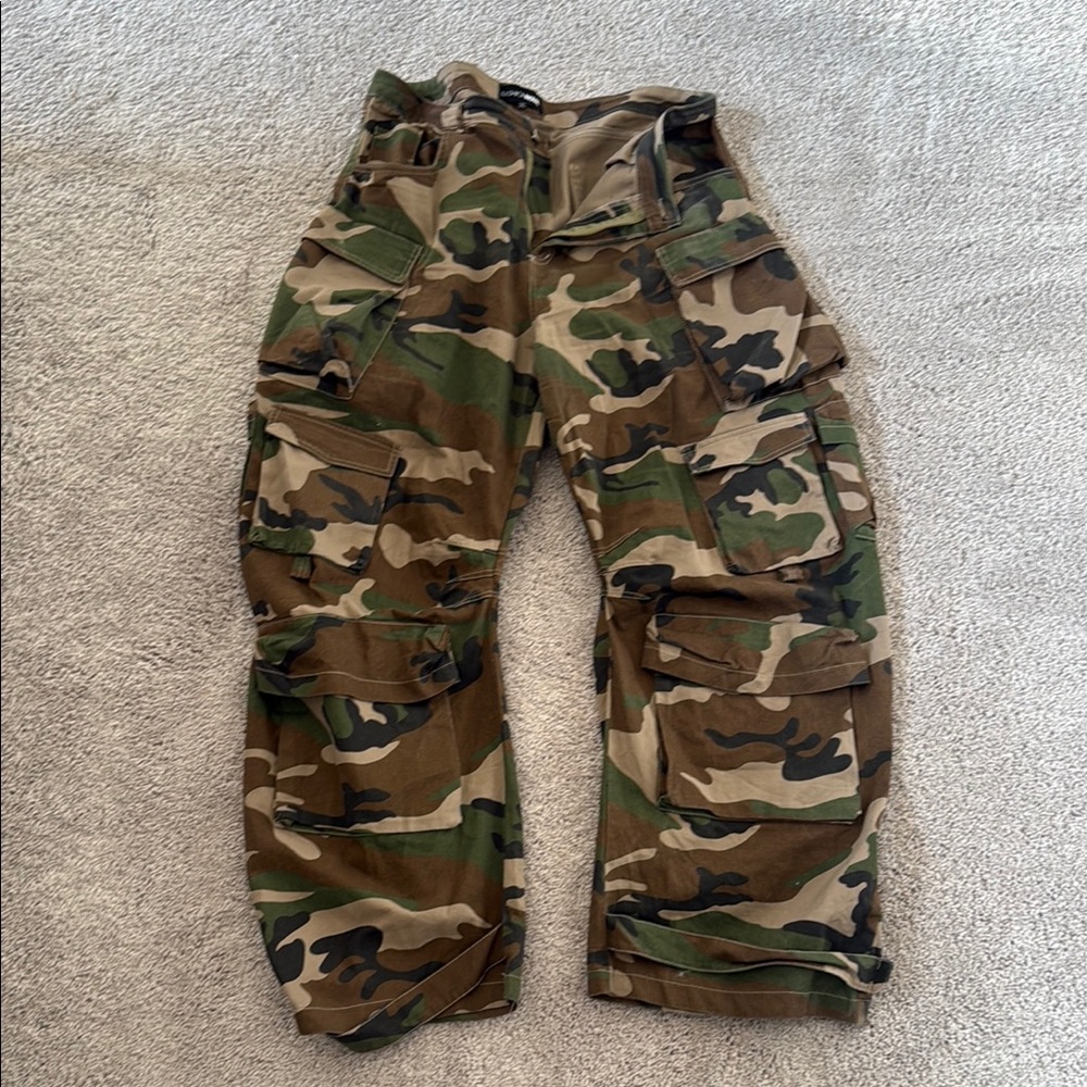 Oversized Fashion Nova Camouflage Cargo Pants